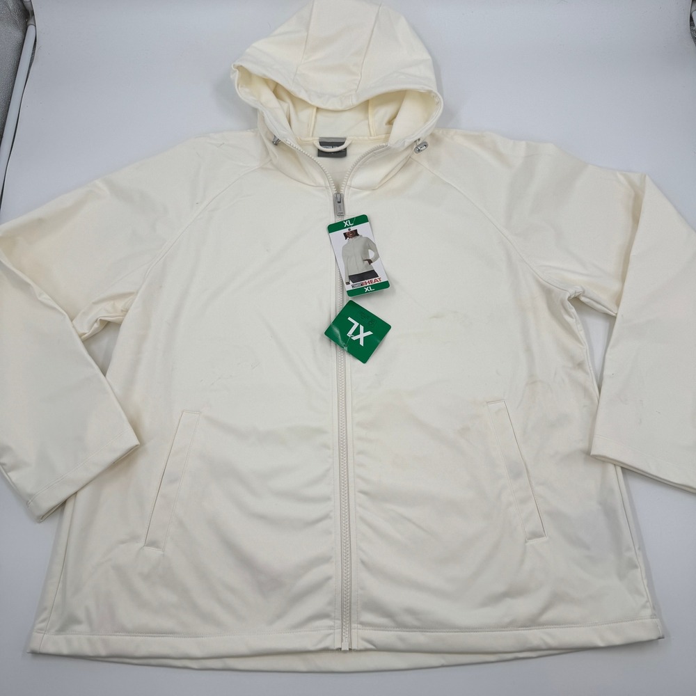 32 Degrees Heat Womens Cream‎ Full Zip Hooded Jacket XL Lightweight Athleisure
